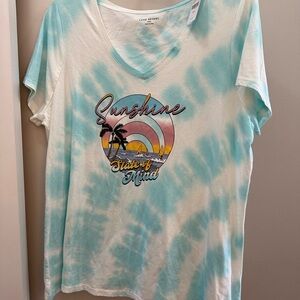 NWT Lane Bryant Blue and White Top Size-18/20